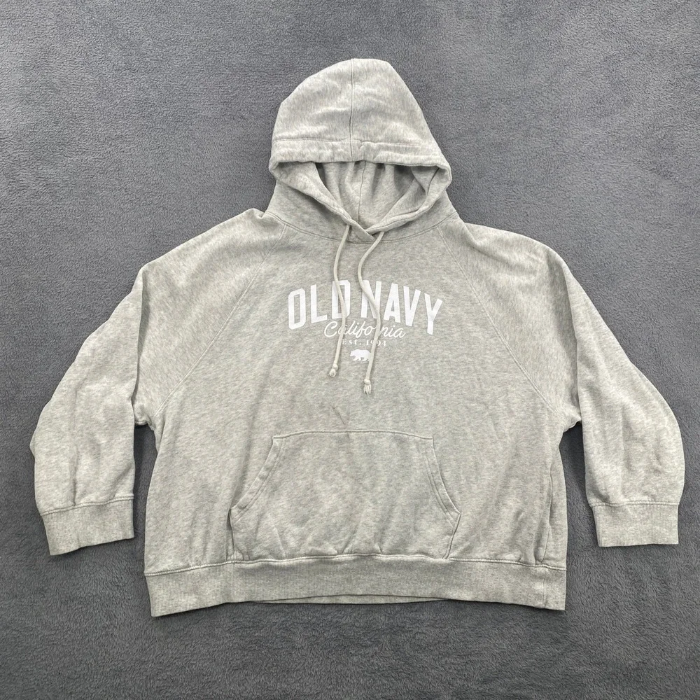 Old Navy Hoodie Womens Medium Gray California Graphic Pullover Sweatshirt